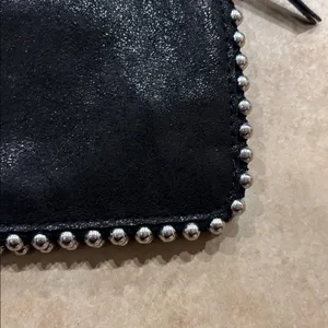 Zara Faux Suede Black Studded Clutch on a Chain thumbnail 2