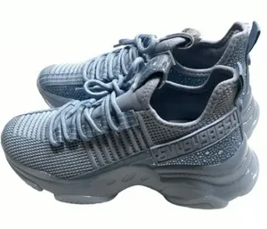 NWOT Steve Madden Maxima Rhinestone Knit Sneakers in a light blue. Size 9 thumbnail 1