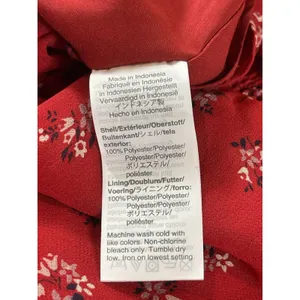 Madewell XL Red Ditsy Floral Babydoll Blouse Sheer Long Sleeve Boho Cottagecore thumbnail 8