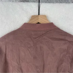 On The Road Mauve Pink Faux Suede Lace Up Zip Front‎ Bomber Jacket thumbnail 11
