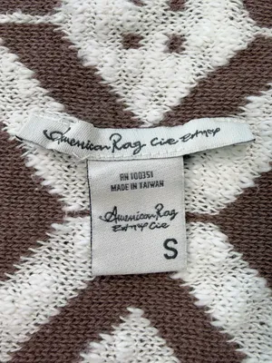 American Rag Pink Taupe & Cream Fringe Open-Front Cardigan thumbnail 5