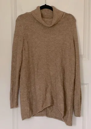 Abercrombie & Fitch Tan Longline Split Back Sweater XL Neutral thumbnail 1