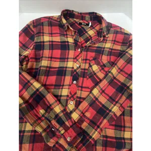 Y2K Vintage Flannel Shirt Womens Plaid BDG  90s Button Down Small thumbnail 5