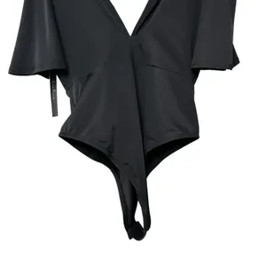 Lulus‎ Slay It With Me Black Off Shoulder Bodysuit XS Flutter Sleeve Sexy Chic thumbnail 10