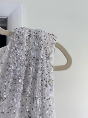 Retrofete Carnegie Sequin white silver beaded dress size small NWT thumbnail 11
