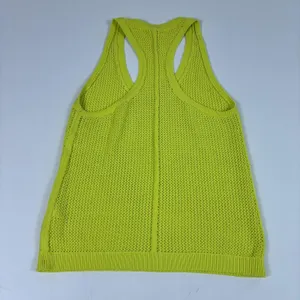 Rag &‎ Bone Mesh Tank Womens XS Neon Yellow 100% Cotton Scoop Neck Open-Knit thumbnail 5