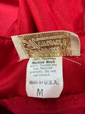 Private Moments Vintage Red Satin Maxi Slip Nightgown Dress thumbnail 4