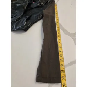 Loft Material Girl Moto Jacket Womens Small Brown Faux Leather Brown Sleeve Biker Zip thumbnail 8