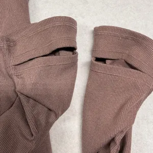Alo Yoga Goddess Leg Warmers Brown Ribbed Stirrup Balletcore thumbnail 3