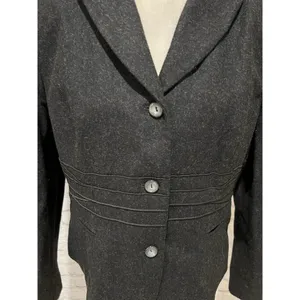 Harve Bernard Blazer Jacket Academia Workwear Professional Winter Gray Wool 16 thumbnail 2