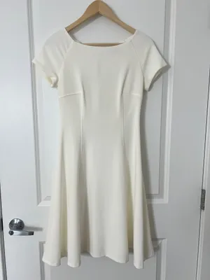 Tommy Hilfiger Fit & Flare Dress Off White Size 2 EUC thumbnail 5