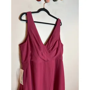 NWT Azazie Nelly Mulberry A-Line Pleated Chiffon Dress thumbnail 3