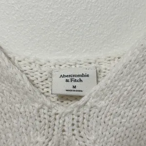 Abercrombie & Fitch Crochet V-neck Skimming Tank Top Size Medium White Beach thumbnail 3