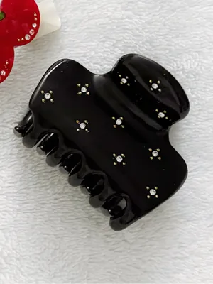 Kitsch Black Rhinestones Cloud Claw Clip Cream Cherry Crystal Barrette Hair Set thumbnail 3