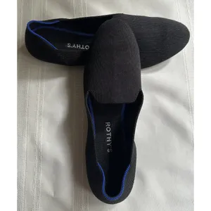 Rothy's The Loafer Black Round Toe Knit Ballet Flats Women's Size W12/EU 43 thumbnail 3
