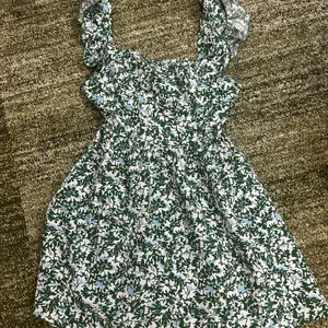 Tie back mini dress Green thumbnail 5