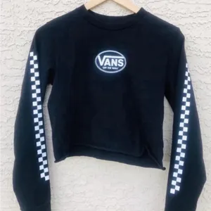 Vans Off the Wall Women’s Long Sleeve Crop Top Shirt Black White XS thumbnail 1