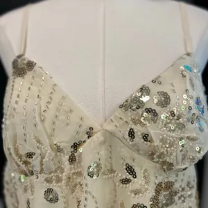 Beaded Sequin NWT Fairy Cami Crop Top Ivory Party Y2K Coquette XL No Boundaries thumbnail 2