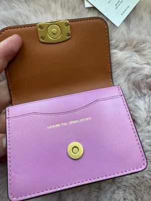 coach Bandit Card Case Brass/Fuschia Ch825 thumbnail 5