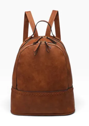 Jen & Co Brown Marty Vegan Backpack bag. thumbnail 1