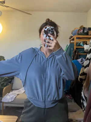 Alo Yoga Velour Glimmer Full Zip Up Size XS thumbnail 5
