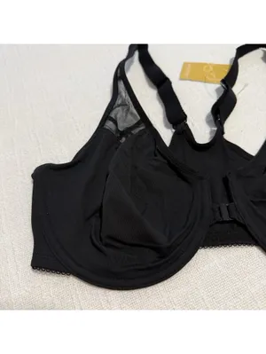 Delimira Front Close Unlined Bra 34DD Underwire W601 Black NWT Racerback thumbnail 3
