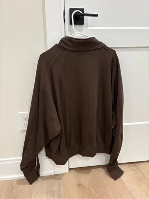 Baleaf Dark Brown Half-Zip Bomber Pullover thumbnail 4