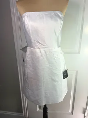 Lulus Cocktails on Me Cream Satin Strapless Mini Dress with Bow thumbnail 4