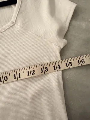 NWOT Madewell Size M White Square Neck Short Sleeve Ribbed Stretch Cropped Top thumbnail 10