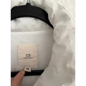 Thread & Supply Ivory Puffer‎ Vest Zip Front Quilted Sleeveless Jacket XS thumbnail 2