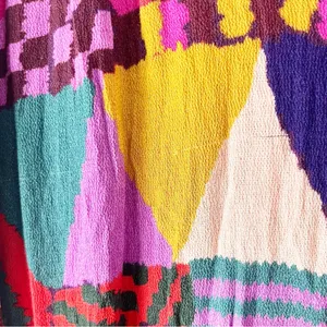 FARM RIO Long Sleeves Mixed Abstract Patches Button Front Mini Dress Small Boho thumbnail 5