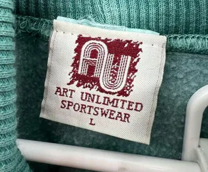 Cape Cod Art Unlimited Sportswear turtleneck teal embroidered sweatshirt L thumbnail 6