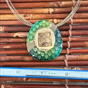 Chico's Emerald and Bronze Statement Necklace 16”-20” thumbnail 4