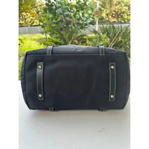 Dooney & Bourke #K0339891 Black Nylon Leather Trim Snap Buttons Pocket Tote Bag thumbnail 6