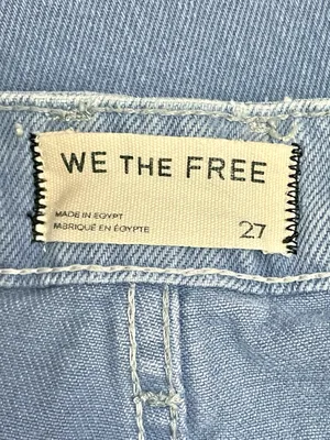 Free People We The Free Deep Trance Dropped Barrel Jeans Size 27 Ocean Blue Wash thumbnail 12