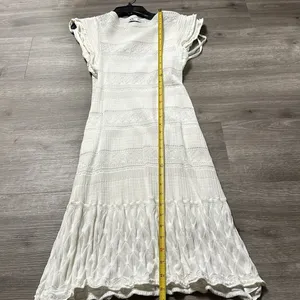 Zara crochet mesh white dress thumbnail 5