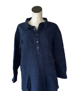 NWOT Free People X Free- Est Checkin' Mini Dress / Tunic Top Blue Oversize thumbnail 7