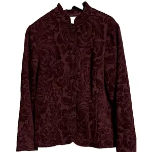 Coldwater Creek Jacket Maroon‎ Red Women Tapestry Button Up Long Sleeve SZ M thumbnail 1