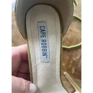 CAPE ROBBIN Clear toe stilettos in green suede heels shoes for women thumbnail 4
