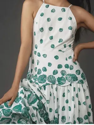 Anthropologie x Maeve Seashell Drop Waist Tiered Dress size XXS thumbnail 3
