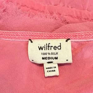 Aritzia Wilfred Pink 100% Silk Ruffle Mini Dress Medium thumbnail 4
