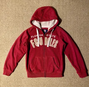 Vintage Florida FSU Seminoles fleece stitched embroidered zip up hoodie sweater thumbnail 1
