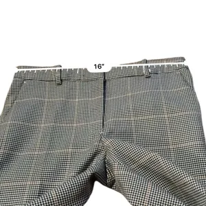 H&M Dress Pants Women's Size 8 Houndstooth Plaid‎ Mid Rise Black Gray White Tan thumbnail 8
