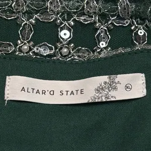 Altar'd State Mateo Mini Dress Green Sequin Wedding Guest‎ Event Feminine XL thumbnail 9