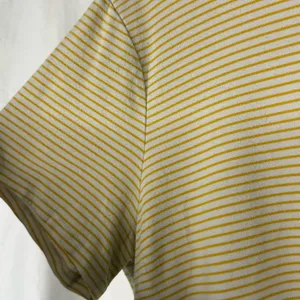 Old Navy Woman’s White and Mustard Colored Striped Short Sleeve Tee - Medium thumbnail 4