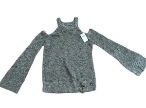 Hollister Green Long Sleeve Open Shoulder Sweater Size XS NWT thumbnail 2
