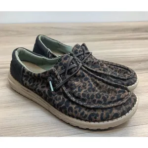 Hey Dude Shoes Wendy Sox Leo Brown Women’s Size 6 Slip On Loafer Fabric Leopard thumbnail 13