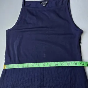 J. Crew NWT Pintuck Mixy Dress Navy Blue Square Neck Midi Pleated Waist Size M thumbnail 9