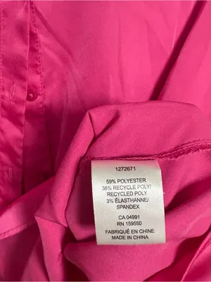 Maison d’amelie pink satin button down shirt size small thumbnail 6
