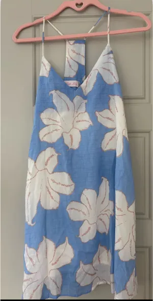 Pink Lily blue floral dress thumbnail 1